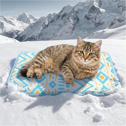 Pet Cooling Mat for Dogs and Cats, Soft and Breathable Self-Cooling Pad, 23" x 18" Washable Non-Slip Crate Mat for Indoor and Outdoor Use, Leaf Design