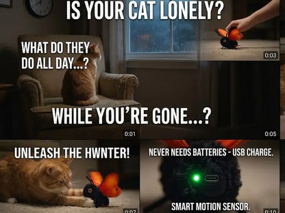 Electric Cat Toy - Interactive Fun USB Rechargeable | Fun Indoor Engaging Kitten Game | for Small Medium Large Kitten Yards Porches Gardens Lawn Indoor